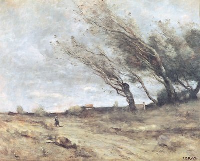 La Ráfaga de Viento, c.1865-70 de Jean Baptiste Camille Corot